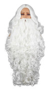 Tomteskägg och Peruk Set Deluxe Jultomte Hår med Skägg Falsk Mustasch Jultomte Cosplay Kostym Tillbehör White