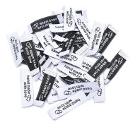 50st handgjorda tygetiketter Broderi printed etiketter DIY-sömnad White
