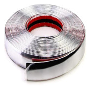 Kromtejp för bil, kromlist för bilens utsida, klistermärke för gör-det-själv-dekoration, 15 mm x 12 m