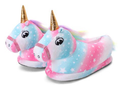 3-12 Years Winter Unicorn Slippers Baby Boy Girl Slippers Soft Plush Bedroom Home Slippers Indoor Furry Baby Kids Blu Blu-FQ-