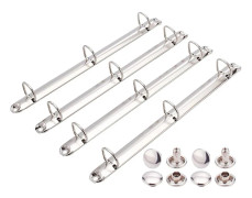 4-pack rostfritt stål A4 anteckningsbok 3-ring bindemekanism D-ringar lösblad bindning ryggar kammar för arrangörer planerare