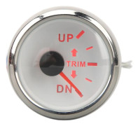 【BEMS】52MM båttrimmätare rostfritt stål DC9 till 32V UP DN marin trimbalansmätare Kompatibel med yachter Marines Vit urtavla med silverram