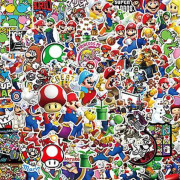 100 Stickers - Super Mario - Tecknat - Nintendo multicol, Super Mario Stickers