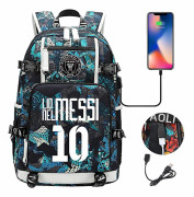 Fotboll Messi Ryggsäck | Rymlig Vattentät Resväska | Svart Skolväska Med Usb-laddare | Perfekt För Resor Och Skola Hög Kvalitet