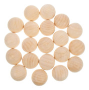 20 st Obehandlade Halva Träkulor Mini Halvsfär Halva Hantverkskulor för DIY-projekt Barns Konst- och Hantverksmaterial (Ljusgul 40mm) Gul