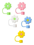 Blomformad Halmskyddskåpa för Mugg Silikon Halm Topper Kompatibel med 30&40 Oz Tumbler med Handtag