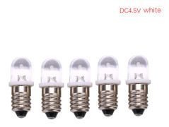 5st E10 LED-lampa DC 3V 4,5V Instrument Glödlampa Indikatorlampa Fla white DC4.5V
