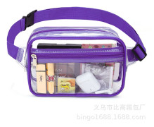 Genomskinlig PVC-väska Transparent Strandväska Crossbody-väska Midjeväska Konsertväska purple