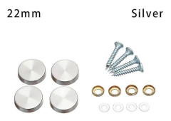 Rostfria Spegelfästen Spegelfästningsspikar Skruvar Dekorativa Hattdekoration Skruvskydd-Perfet silver 22mm