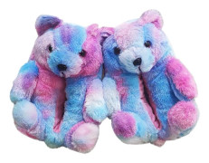 Nallebjörnstofflor, plyschfodrade, förtjockade bomullsfodrade tofflor för hemmabruk 24cm Children's (30-36)