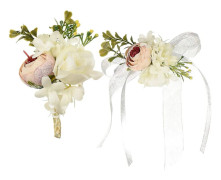 2 st Peony Brudgum Boutonniere Knapphål & Handleds Corsage Armband Rosor Handleds Corsage, Brudgum Brudgummens Vänner Bästa Man Och Flickor Bröllop