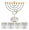 Traditionell Klassisk Chanukka-Menorah 9-Ljusstake Metallhantverk Lämplig för Nyårshelg Heminredning