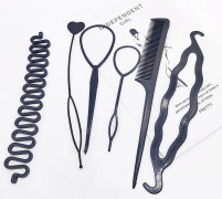2 Set Hårverktyg för Hästsvans Hårring DIY Flipper Drag Genom Hästsvansverktyg Franska Flätverktyg Fransk Tusenfoting Fläta Fransk Twist Fläta