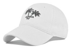 Kokosnötsbroderi Baseballkeps Vintage Broderi Skärmkeps Tvättad Distressed Solhatt Bred brätte Cb3807White Adjustable