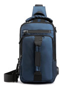Slingväskor Casual Mångsidiga Axel Bröst Ryggsäckar Med Usb Laddningsgränssnitt Dark Blue