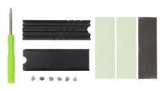 M.2 NVMe Kylfläns Dubbelsidig Aluminiumlegering 3 Värmeplattor Silverpläterad SSD Kylfläns för M.2 2280 SSD 850 EVO