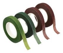 4 rullar 30 yard bred mörkgrön blomtejp självhäftande packtejp för bukett stjälkomslag floristtejp (blandad färg)[D] 13.00X13.00X4.00CM