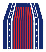 Poaug Bordslöpare 4 Stilar, Kompatibel med Julhantverksdekor, Patriotiska Ränder Trådkantad Satinband Flagga för 4 juli & Rumsdekor[D] A