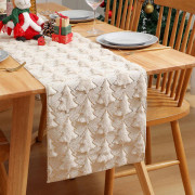 Julbordslöpare Mjuk Plysch Beige 13 X 108 Inch