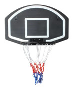 Väggmonterad basketkorg för inomhus/utomhusbruk – stor stötsäker tavla 72,4 × 45,7 cm i PE-plast (svart)