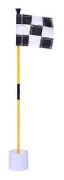 Svart och vit golfgreenflagga, färgglad tvådelad rutig greenmålflagga för hålkopp, golftillbehör