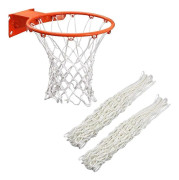 2-pack Kraftiga Basketnät Ersättning Passar Standard 12 Öglor Basketkorg Nät för Inomhus Utomhus Träningsutrustning Vit)