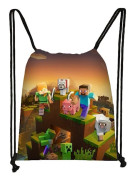 Minecraft gymväska, slitstark, bekväm och ventilerande dragskoväska, en fantastisk present till erfarna spelare