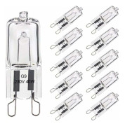 SVKBJROY G9 40W Ugnslampa 300°C Tolerans, G9 Dimbar Halogenlampa Varmvit, G9 Kapsel Filamentlampor 480LM 230V 10-pack