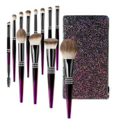 12pcs/set Luxury Glitter Diamond Bling Makeup Brush Metal Purple for Women Makeup Brush Beauty Tool