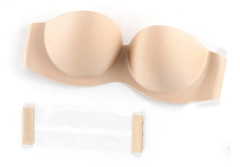 Strapless Bra Push Up Sponge Brassiere With Chargeable Back Strap Non-trace For Nude Naturally