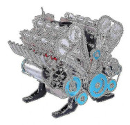 Miniatyrmodell av fyrcylindrig radmotor - Leksak för vuxna - Dekoration i harts() eight cylinder