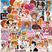 50X Ice Spice Rapper Stickers Protrait Scrapbook Gitarr Musik Graffiti Bulk Rea