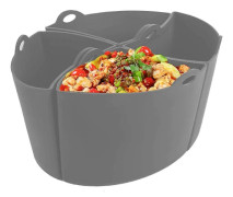 Silikon Slow Cooker-liners, Återanvändbara 4-delade Insatser, Passar Oval 8 QT Slow Cooking, Läcksäker, Diskmaskinsäker