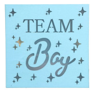 Dekorationer för baby shower i ljusa färger med LED-ljus i trä