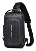 Stöldskydd Bröstväska Business Crossbody Väskor Messenger Väska med USB Axelväska för Män Resor Vandring Cykling Camping Utflykt Vattentät Multi