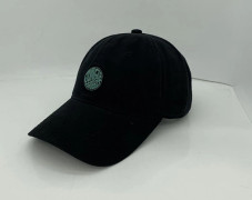 Hatt Dam Rund Etikett Broderi Mjuk Topp Vår Och Sommar Black