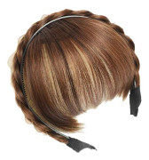 Fashion Fiskbensperuk Hårband Förbättrar Flickors Utseende med Syntetiska Peruker Light brown without