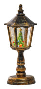 Jultemabelysning med snöfallande LED-bordlampa med musik, fantasifull batteridriven bordsdekoration för hemfest Gold