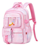 Kids Backpack, Cute School Bag for Girls, Primary and Middle School Students, Purple Teen Backpack Pink Pink L