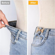 3 set hjärtformade byxmidjejusterare, justerbara jeansnålar, inga stygn avtagbara för lösa jeans för att göra mindre direkt silver guld svart