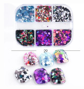 3 st Nail Glitter Magic Mirror Aurora Iridescent Puder Pärlpuder 16