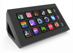 För StreamDeck Visuellt Tangentbord LCD-knapp 15 Tangenter Live Content Creation Controller Anpassad Knapp för Windows/IOS (Svart)