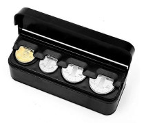 Myntbehållare för bil, universal myntorganisatör, kompatibel med de flesta bilar och lastbilar (Svart, 1-pack)