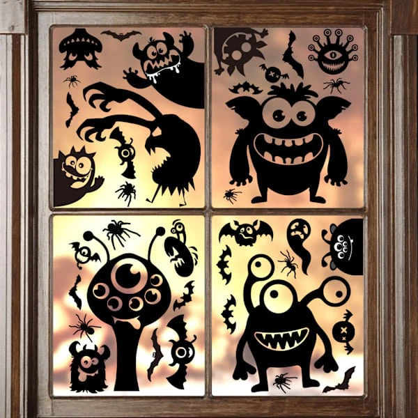 Halloween Stora Fönsterdekorationer Monster Silhuett Hall