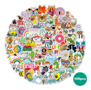 100-pack Kawaii Vinyl Laptop-dekaler