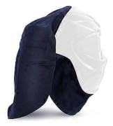 2-delat Svetsmaskskydd och Haklappsset Värmebeständigt Läder Tyg Fullständigt Huvud- och Nackskydd För Svetsarbete Marinblå Navy blue