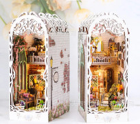 DIY Bokhörna i Trä – Sensorlampa Bokstöd Miniaturhus**TSZH226 Blomsterrumsbokstöd TSZH226 Flower Room Bookend