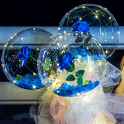 Den mest romantiska mors dag present LED lysande ballong ros bukett hem bröllopsfest dekor Blue