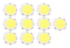 10 st runda COB 3W hög effekt LED-chip glödlampa ljus vit