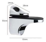 2pcs Zinc Alloy Glass Shelf Holder Adjustable Glass Clamps Shelf Support Bracket Chrome Alloy Shelf Holder Glass Shelf Bracket